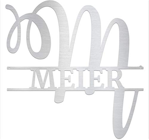 schenke-freude.de Edelstahl Deko Schild Monogramm personalisiert mit Name - alle Buchstaben verfügbar