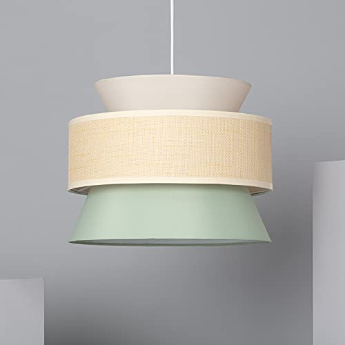 LEDKIA LIGHTING - Hängeleuchte Chulu | Elegantes Design | E27 kompatibel | Vielseitig für Wohnzimmer, Küche & Schlafzimmer, Grün, Textil
