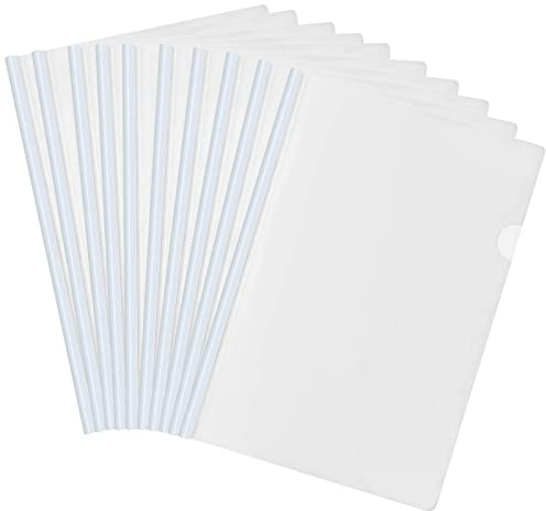 WEONE 10 Pcs A4 Sliding Bar Binder, Transparent Report Covers with White or Colored Sliders, PP Material, 31 x 21 x 1.5 cm, Holds Up to 40 Sheets