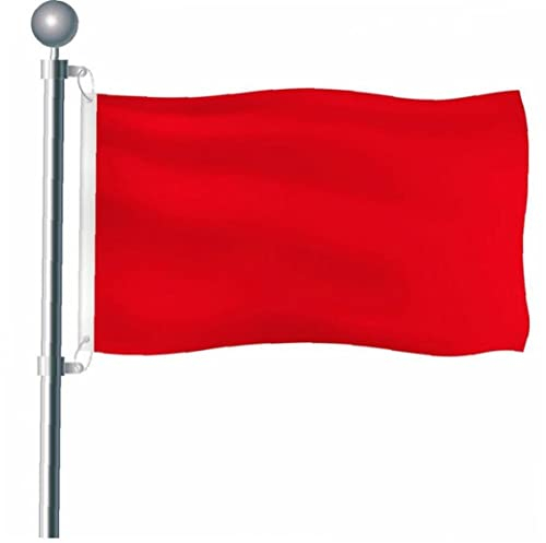 Haowul Solide Rote Fahne 3x5 Fuß Einfache Rote Flaggen Banner Polyester Messing -treffen DIY Plain Red Fahnen Dekoration Geschenk Yard House Banner