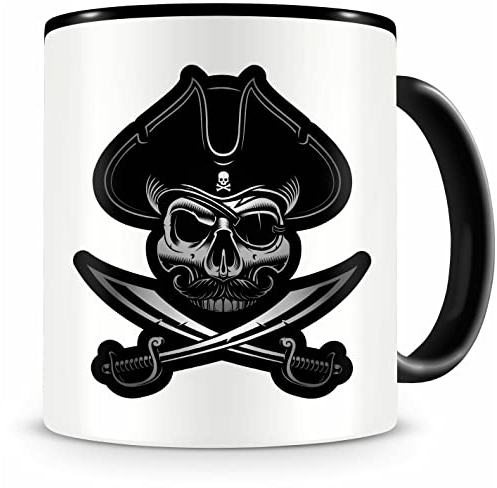 Samunshi® Tasse mit Motiv Piraten Totenkopf Skull Kaffeetasse Lustige Tassen zum Geburtstag Becher Teetasse Kaffeebecher Geschenk für Totenkopf Fans