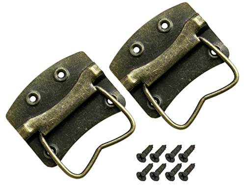 HMF 6497 - Manijas de muebles vintage de metal, 54 x 55 mm, color bronce