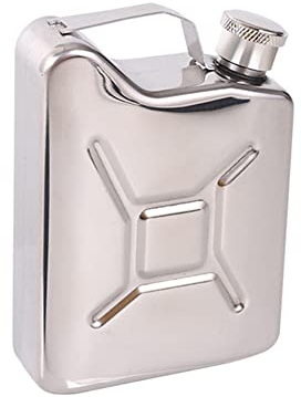 150ML Edelstahl Flachmann Kanister, Benzin kanister Flachmann mit Gravur Kleine Kanister Weinflasche Taschenflasche Whiskey Flachmann Auslaufsicheres Flachmann für Männer Bergsteiger Party Trinker