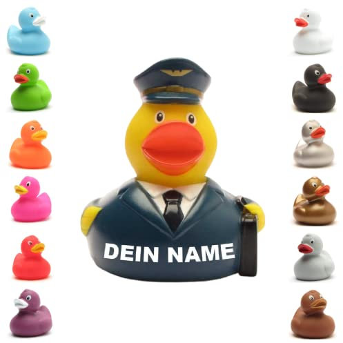 Badeente - personalisierbar (Pilot Ente)