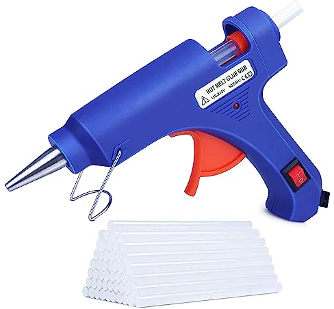 Pistola Colla a Caldo, 20W Mini Professionale Pistola a Caldo con 30 pcs Stick di Colla 7 * 130mm Colla Stick di 7mm Colla Pistola Incollatrice per Artigianato Fai da Te Arti