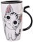 Fdit Large Ceramic Cute Cat Coffee Mug Tall Animal Mug with Lid and Spoon Cat Print Coffee Tea Mug for Home Office School
