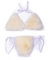 ZOSCGJMY Damen Flauschige Künstliche Fell Pelz Bikini Set Triangel Bikini Zweiteiliger Badeanzug (Beige)