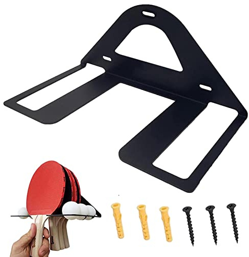 Stronrive Pong Paddel Aufbewahrungsregal Pong & Tischtennis Aufbewahrungsregal -Pong Paddel Halter Tischtennisball Halter Wandhalterung Tischtennisständer, Hält 6 Bälle Und Paddel