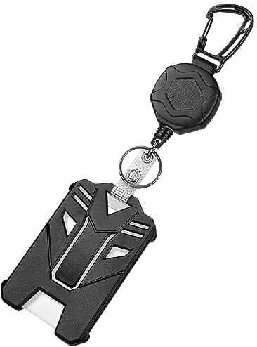 Vicloon Portachiavi Retrattile, Porta Badge a Moschettone, Bobina Badge, Portachiavi Bobina Clip, ID Carte Porta Badge, Bobina di Chiave a Catena per Ufficio, Affari, ecc(Rotondo)