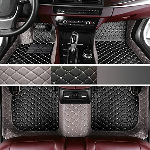 Steemjoey Nach Maß Auto FußMatten Kompatibel für Mercedes-Benz/AMG A B C E S R M V-Classe G,GL,GLA,GLB,GLC,GLE,GLK,GLS CLA,CLK,CLS,SLK,SL,SLC,EQA,EQB,EQC,EQE,EQS (Grau&Schwarz Beige)