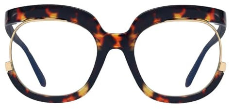 AOOLIA Stilvolle Runde Lesebrillen Sehhilfe Augenoptik Brille Lesehilfe für Damen Herren Blaufilter Brille für PC TV Gaming & Handy (Tortoise, 1.5, Dioptrien)