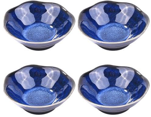 BOSILI Porzellan-Dip-Schüssel-Set, 4 Stück, 10,2 cm, kleine Keramik-Sojasaucenschalen
