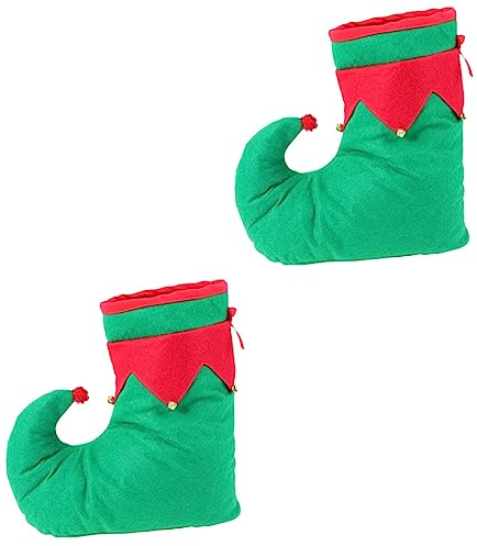 MUCKLILY 2paare Weihnachtliche Clownschuhe Für Kostüme Lustige Dekorative Schuhe Kleinen Glocken Für Weihnachtsfeiern Cosplay Und Festliche Anlässe