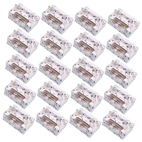 ABOOFAN 20Er Boxen Brötchen Donut braune Pappbecher Nachtisch Papierbecher Kuchenschachteln Cupcake-Boxen mit Fenster Cupcake-Behälter tragbar Container Vitrine Verpackung Tortenschachtel