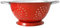 Stainless Steel Colander with 2 Handles, Colander Sieve, Straining Base and Draining, for Pasta/Vegetable/Spaghetti/Fruit, Dishwasher and Rust Proof, Size: 24cm (Red)