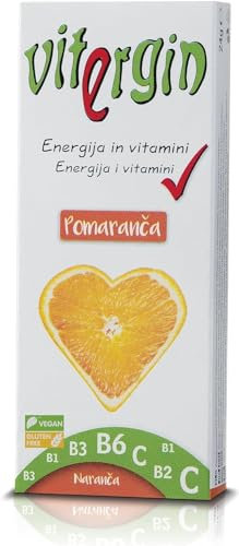 VITERGIN Caramelle vitaminiche all'arancia - Gusto piccante in 24 confezioni (ogni confezione da 20 caramelle) Caramelle dolci per una sferzata quotidiana di energia