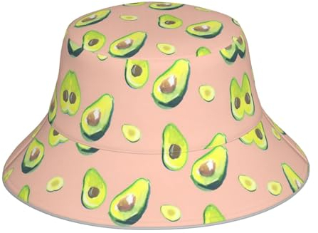 Ljirgdh Viele Avocado-Bilder, reflektierender Fischerhut, für Herren und Damen, Fischermütze, Erwachsene, lässiger Rave-Hut, doppelseitig, Viele Avocado-Bilder, One size