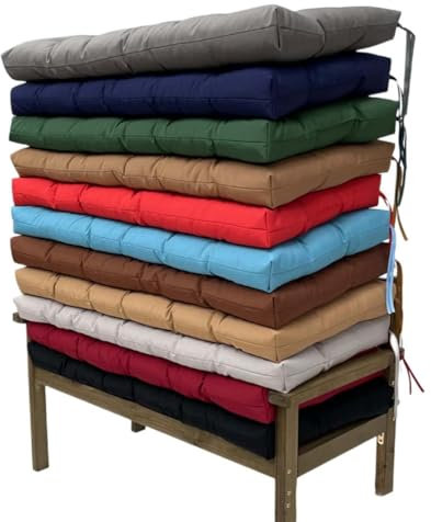 Kongdson Bench Pad Cushion for Garden, Waterproof Stains-Resistant Swing Replacement Cushions, 2 Seater Seat Pad 130 * 50cm with Non-Slip Ties, Outdoor/Indoor Chair Sofa Mat (Navy)