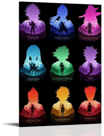 Black Clover Bulls Poster Dekorative Malerei Leinwand Wandkunst Wohnzimmer Poster Schlafzimmer Malerei, Leinwand Kunst Poster Und Wandkunst Bilddruck Moderne Familienzimmer Dekor 16x24inch(40x60cm)