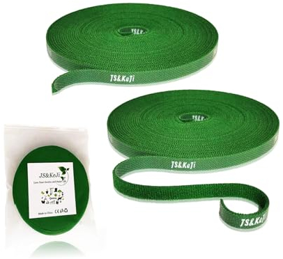 Pflanzenbinder 2 Stück 10m Garten Pflanzen Klettband 10mm Breit Wiederverwendbare Pflanzenhalter Klettband für Kletterpflanzen, Sträucher, Pflanzenpfähle