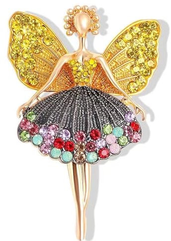 JJiaoLinin Broche Dames,Broche Papillon Coloré Broche de Strass Pins Decollete Femme Broche de Sécurité Durable Accessoires de Manteau Pour Les Femmes, Les Filles, Les Dames