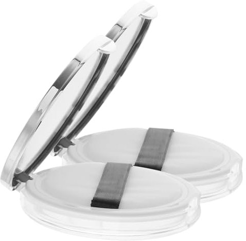 HONMEET 2stücke Tragbare Puderbox Aus Leichtem Mit Integriertem Weichem Puderquaste Und Sieb Leerer Kompakter Reisebehälter Für Losen Puder Wiederverwendbar Und Verschließbar