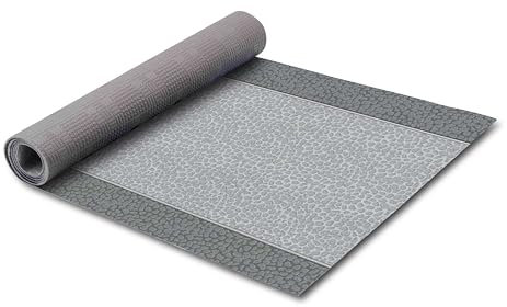 HomeLife Alfombra de cocina antideslizante y lavable, de vinilo, 52 x 100 cm, fabricada en Italia, alfombra antimanchas, de PVC para interiores y exteriores, con impresión de color liso moteado,