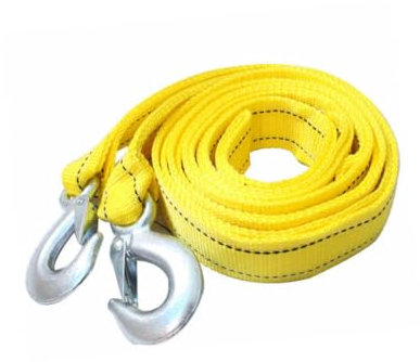 TINEASUR 1pezzi Fune Del Verricello in Nylon Per Rimorchio Auto Resistente e Durevole Ganci in Ferro Corda Spessore Per Traino Esterno Notturno Giallo