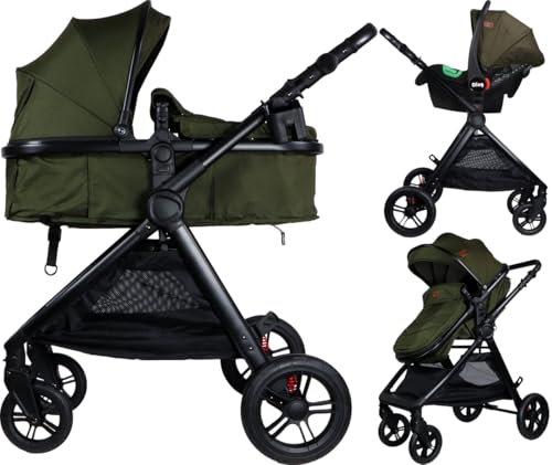 Ding Liam Waldgrün 3-in-1 Kombi Kinderwagen Inkl. Autositz DI-381713
