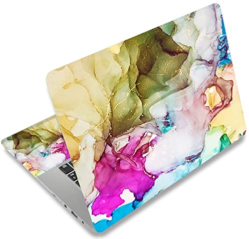 icolor Laptop Skin Aufkleber Folie Cover Vinyl Aufkleber für 13 13,3 14 15 15,4 15,6 Zoll Notebook Schutzfolien Laptop Selbstklebend Kunst Dekorative Schutzhülle (Bunter Marmor)