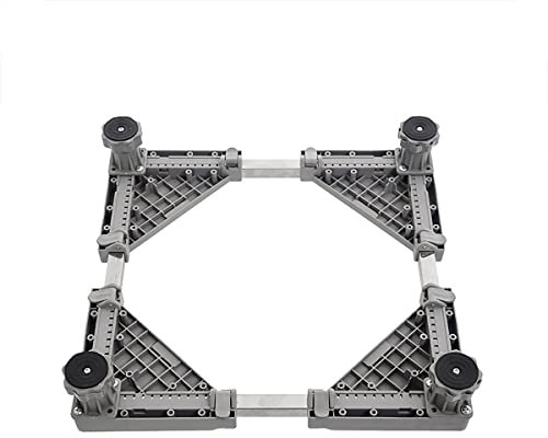 Chariot réglable avec 4 pieds solides pour machine à laver, sèche-linge, cuisinière, réfrigérateur et congélateur, couleur grise