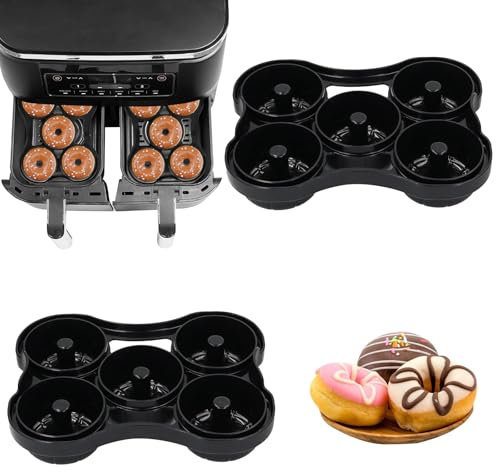 TOKSEO 2 Stück Donutform Heißluftfritteuse Zubehör, Silikon Donut Backform Zubehör Kompatibel mit Ninja AF400EU, AF451EU, SL400EU und AF500DE