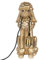Clayre & Eef Tischlampe Hund Pudel 27x16x38 cm Goldfarbig Kunststoff