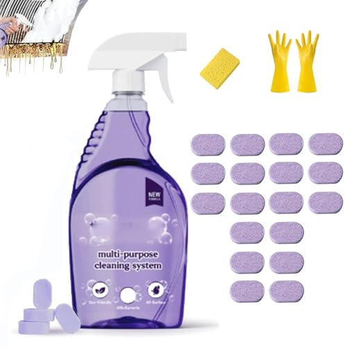 Dr Clean Spray for Ovens, All-Purpose Cleaning Spray for Instant Stain Remova, Dr Clean Tablets and Spray Bottle for Home, Kitchen, Bathroom & More (18 tablets)