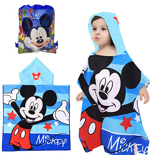 Toalla Playa Niña Bebe de Baño con Capucha, Toalla Poncho Niño Infantil de Playa Toalla de Microfibra Poncho y Bolsa de Cordó Surf para Baño Piscina Playa Niños de 2 a 8 Años (Estilo 4)