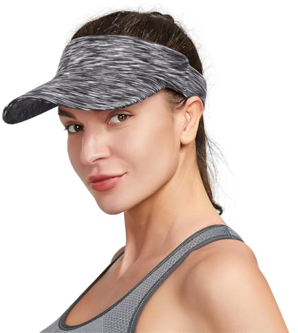 Minicoco Unisex Breathable Sun Visor Hat UV Protection Elastic Visor with Breathable Sweatband Sweat-Wicking Headband for Running, Golf, Tennis, Hiking Foldable & Quick-Drying Sports Cap Multicolour