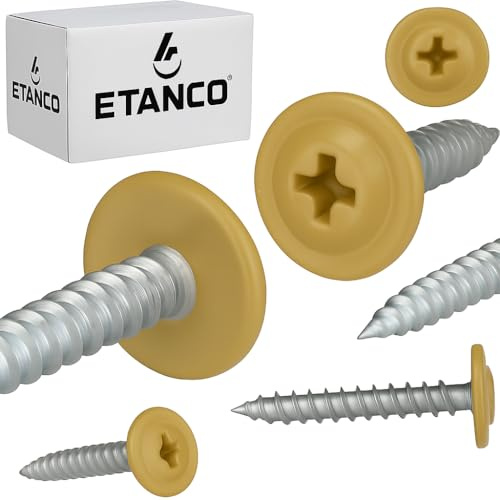 ETANCO GM-S selbstschneidende Blechschrauben Flachkopf 4,2 x 16 mm (RAL 1002 Sandgelb)