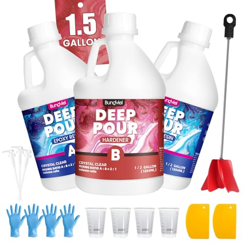 Bungviel 7.2kg Epoxidharz Set,Transparent Epoxid Harz,2:1 Mischverhältnis bis 6cm Tiefe, Blasenfrei Für Schmuck Holz Tisch Aquarium Terra Formenbau GFK Bodenbeschichtung