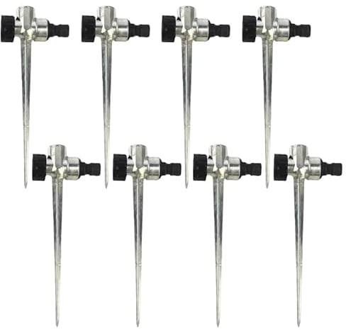 Hydrogarden 8 Stück Rasensprenger-Spike, Metallener Bewässerungskopf, 1/2-Zoll-Innengewinde und seitliche Außengewindeschnittstelle, für Rasen Garten Bewässerung for Effortless Sharpening Efficiency