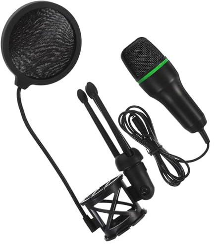 Ciieeo USB Gaming Microphone Kit with Noise Reduction, Broadcast Quality Condenser Mic for Laptop and Computer, Metal and Plastic Build, for Classes and Lectures, Black Colour with Random Color