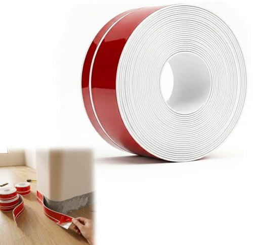 Sockelleiste selbstklebend 6m x 7cm, flexible PVC Fußleiste ohne Bohren | mieterfreundlich, rückstandslos entfernbar, wasserfest, flexibel, für Wohnzimmer, Küche & Bad, einfache Montage