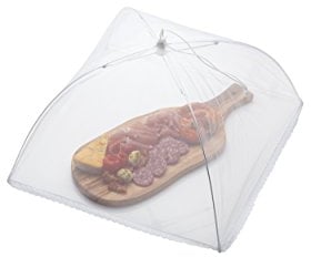 KitchenCraft Pop Up Mesh Food Cover Dome, Fine Net Food Umbrella, Metal Wire Frame, 40.5 cm (16), White