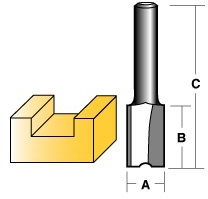 CARBITOOL STRAIGHT ROUTER BIT 25MM 1/4 SHANK