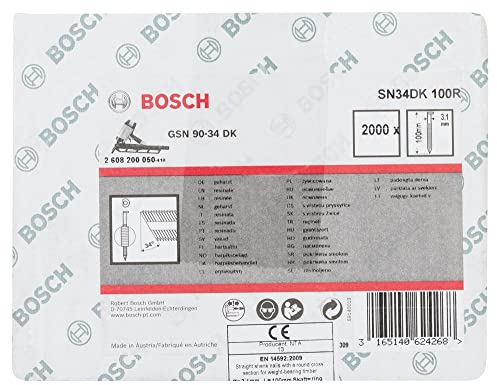 Bosch Accessories 2608200050 Clou en bande tête SN34dk 100R 3,1 mm 100 mm brillant