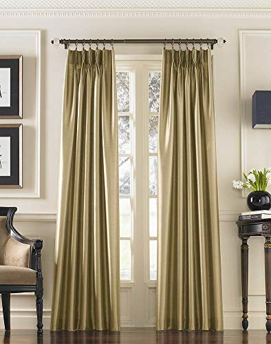 Curtainworks Marquee Faux Silk Curtain 30x144 Sand Champagne Beige 1 Panel