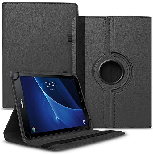 UC-Express Tablet Tasche kompatibel mit Samsung Galaxy Tab S10 S9 FE A9+ A8 A7 A6 S6 Lite S5e A 10.1-10.9 Zoll Universal Schutzhülle aus Kunstleder Hülle 360 Drehbar, Farben:Schwarz