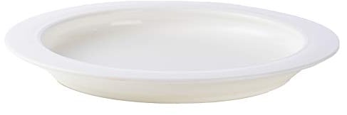 Sammons Preston Plate with Inside Edge, 9 Plate with Food Spill Prevention Aid, Durable Plates with Inner Lip, Eating Support for Children, Adults, Elderly and Disabled, Polypropylene, Off-White