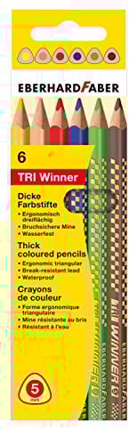 Eberhard Faber 518406 - Buntstift TRI Winner, 6er Etui
