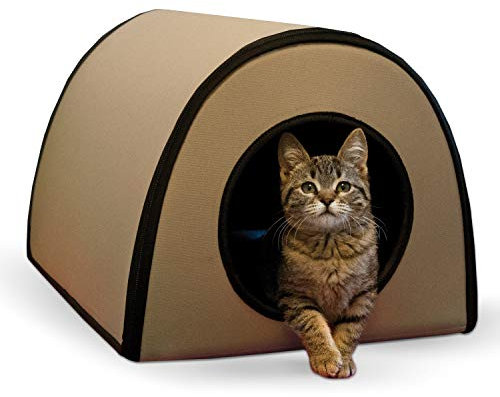 K&H PET PRODUCTS Thermo Mod Kitty Shelter Wasserdichtes Katzenhaus für den Außenbereich