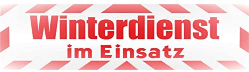 INDIGOS UG - Magnetschild Auto Winterdienst im Einsatz mit Rahmen 45 x 12 cm reflektierend - Magnetfolie LKW Truck Transporter Baustellenfahrzeug Firmenwagen - flexibel abnehmbar und